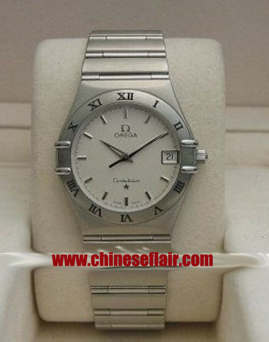 Omega Constellation stainless steel Silver Face Mens Watch